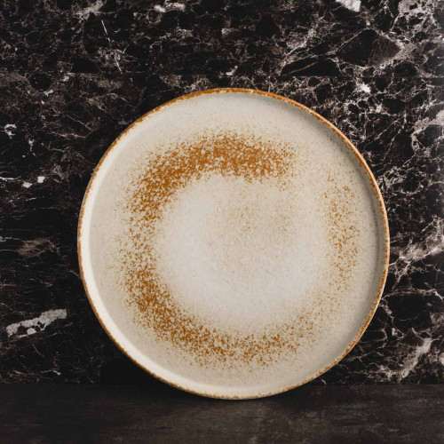 Torched Cream High-rim Plate 10"