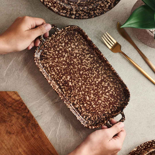 Kiriku Rectangular Platter with Handle 11" 4