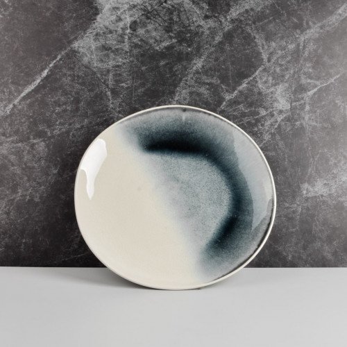 Blue Fade White Dinner Plate 10.5"