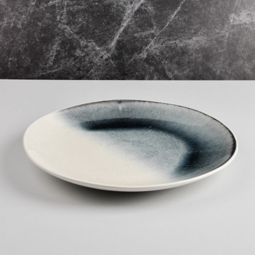 Blue Fade White Dinner Plate 10.5" 2