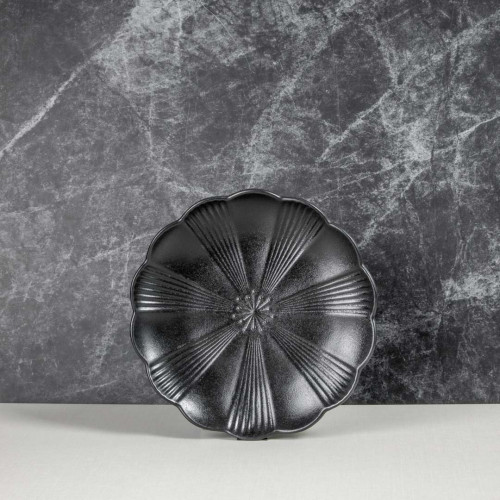 Ikebana Black Salad Plate 8"