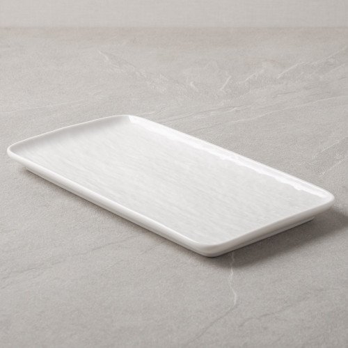 Enchanted White Rectangular Platter 10" 2