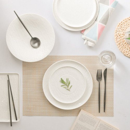 Enchanted White Rectangular Platter 10" 5