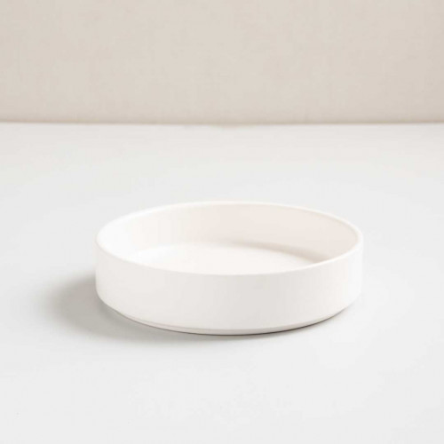 White Solitude High-Rim Plate 5"