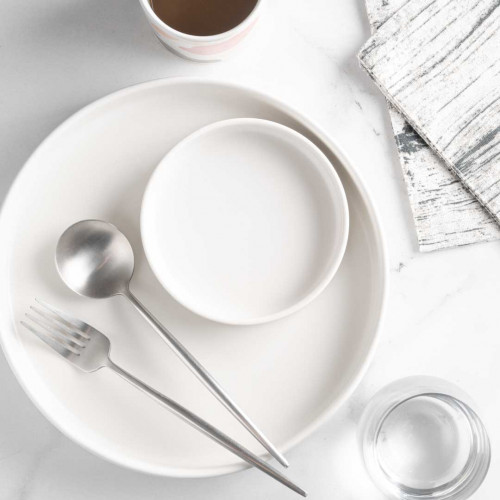 White Solitude High-Rim Plate 5" 4