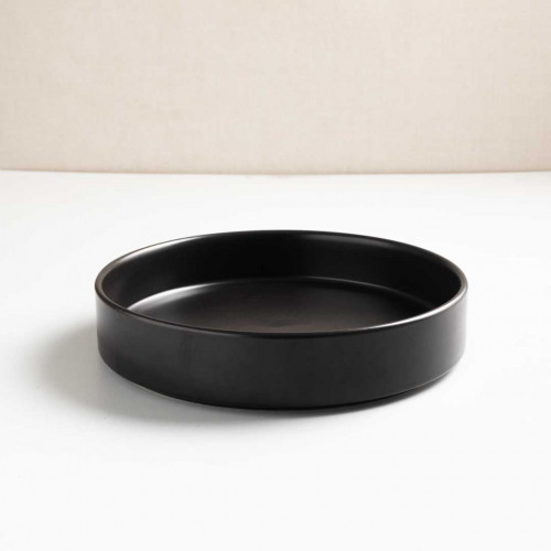 Black Solitude High-Rim Plate 8"