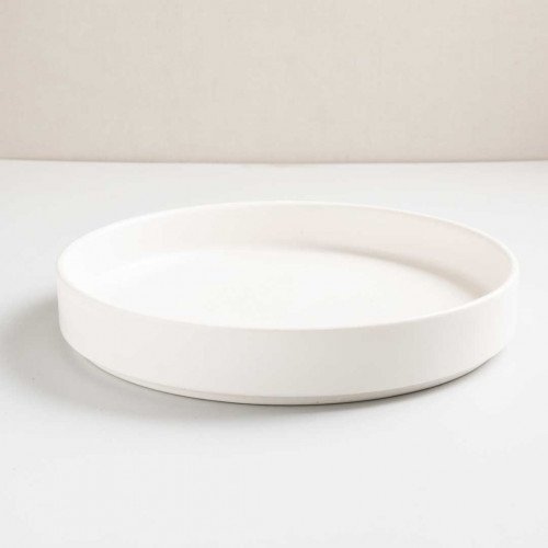 White Solitude Tall Dinner Plate 10"