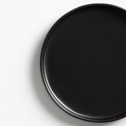 Black Solitude Flat Salad Plate 8" 2