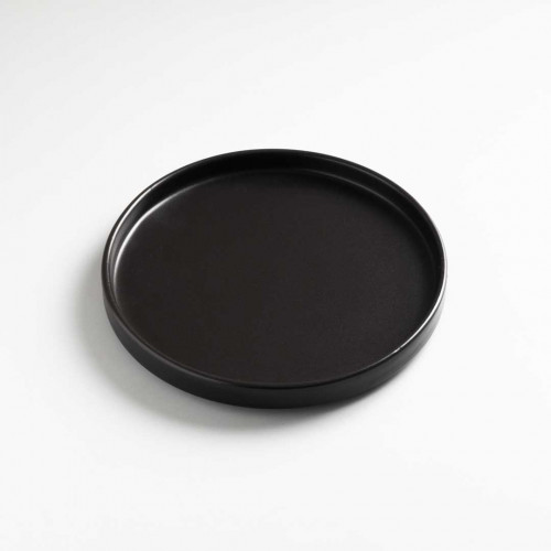 Black Solitude Flat Salad Plate 8" 4