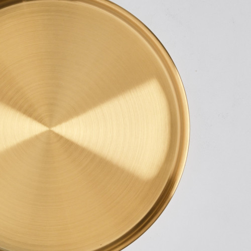 Korea Style Stainless Steel Flat Bottom Round Plate 25.5cm - Gold 3