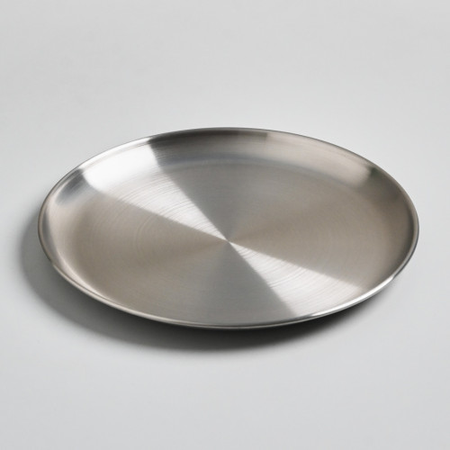 Korea Style 304 Stainless Steel Shallow Plate 23cm - Silver