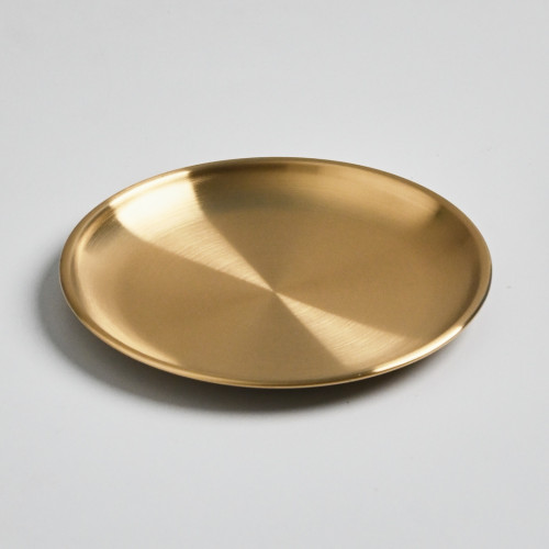 Korea Style 304 Stainless Steel Shallow Plate 14cm - Gold