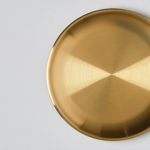 Korea Style 304 Stainless Steel Shallow Plate 14cm - Gold 2