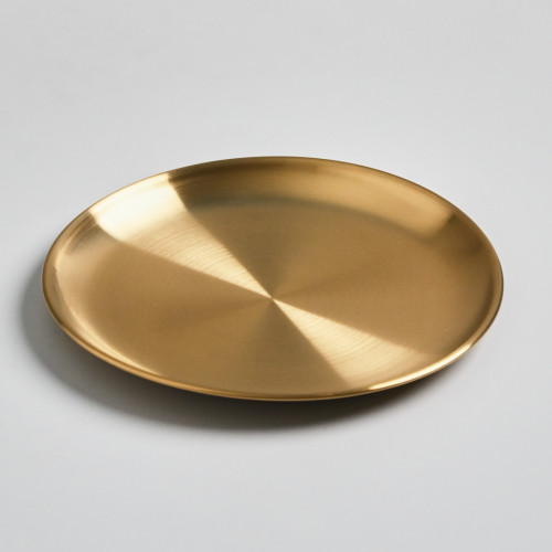 Korea Style 304 Stainless Steel Shallow Plate 20cm - Gold