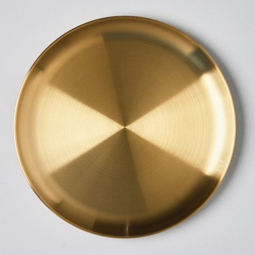 Korea Style 304 Stainless Steel Shallow Plate 20cm - Gold 2