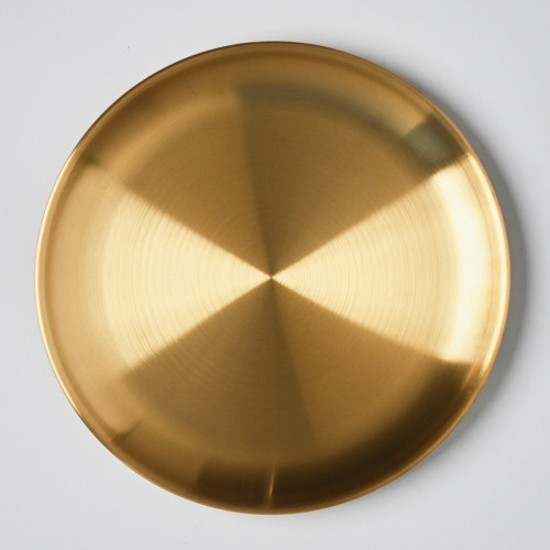 Korea Style 304 Stainless Steel Shallow Plate 23cm - Gold