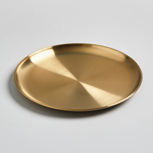 Korea Style 304 Stainless Steel Shallow Plate 23cm - Gold 2