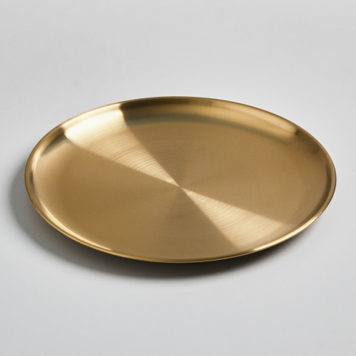 Korea Style 304 Stainless Steel Shallow Plate 26cm - Gold