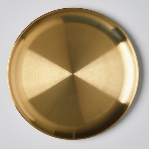 Korea Style 304 Stainless Steel Shallow Plate 26cm - Gold 2