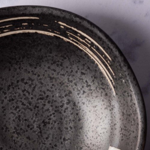 Black Embossed Sauce Dish 11cm 3